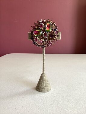 Verified Juliana D&E Watermelon Rhinestone Brooch High Dome Layered Book Piece